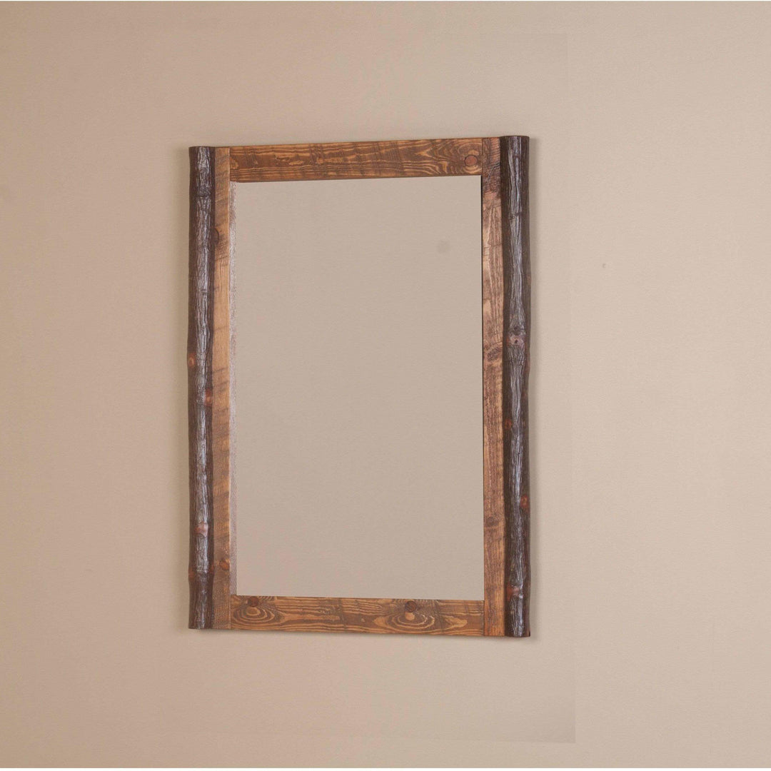 Viking Log Sawtooth Hickory Wall Mirror-Rustic Furniture Marketplace