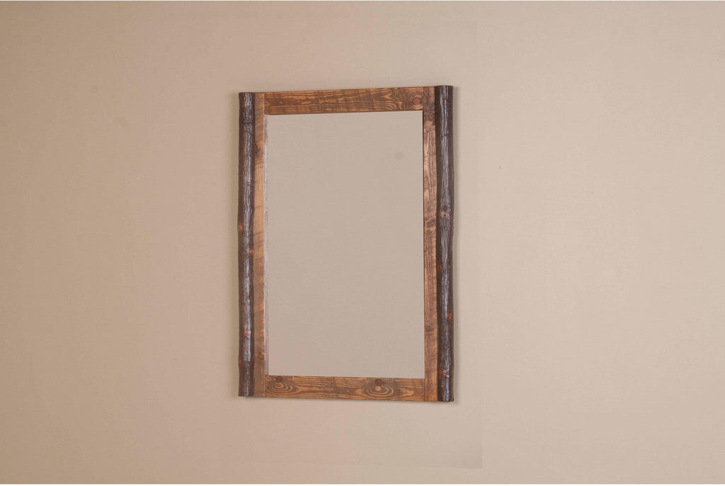 Viking Log Sawtooth Hickory Wall Mirror-Rustic Furniture Marketplace