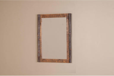 Viking Log Sawtooth Hickory Wall Mirror-Rustic Furniture Marketplace