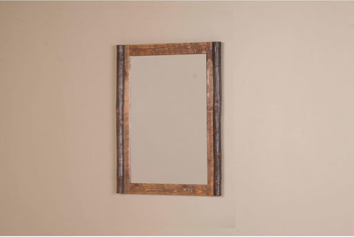 Viking Log Sawtooth Hickory Wall Mirror-Rustic Furniture Marketplace