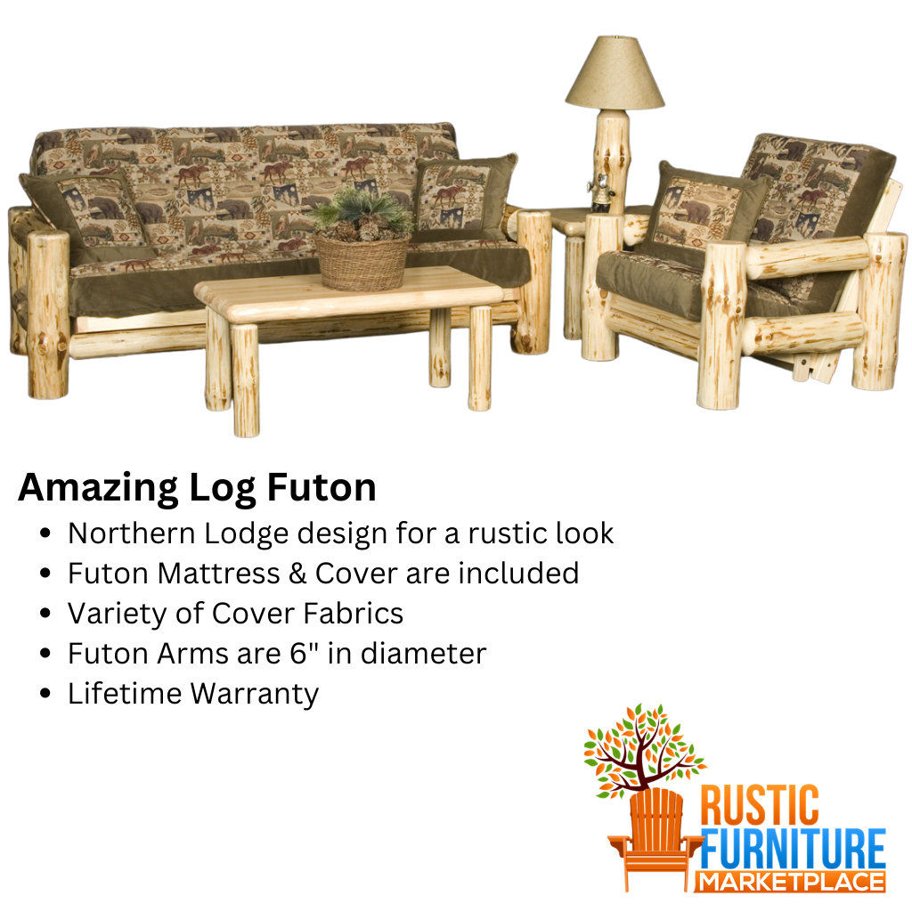 Viking Log Wilderness Pine Log Futon